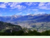 Blick aufs Rhonetal mit Sion vom Val d`Hérens aus