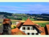 Blick vom Dorf Rue Richtung Freiburger Alpen